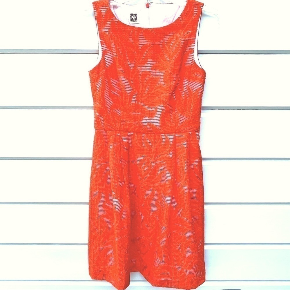 Anne Klein Sleeveless Dress Size 2 Tangerine
